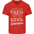 Grandparents Day I'm Called Papa Mens V-Neck Cotton T-Shirt Red