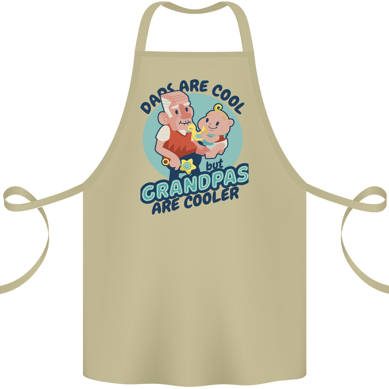 Grandpas are Cooler Grandparents Day Cotton Apron 100% Organic Khaki