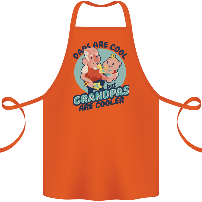 Grandpas are Cooler Grandparents Day Cotton Apron 100% Organic Orange
