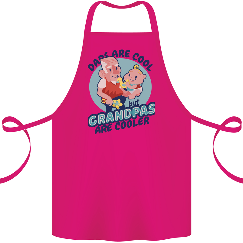 Grandpas are Cooler Grandparents Day Cotton Apron 100% Organic Pink