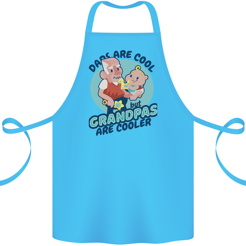 Grandpas are Cooler Grandparents Day Cotton Apron 100% Organic Turquoise