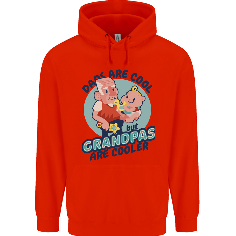 Grandpas are Cooler Grandparents Day Mens 80% Cotton Hoodie Bright Red