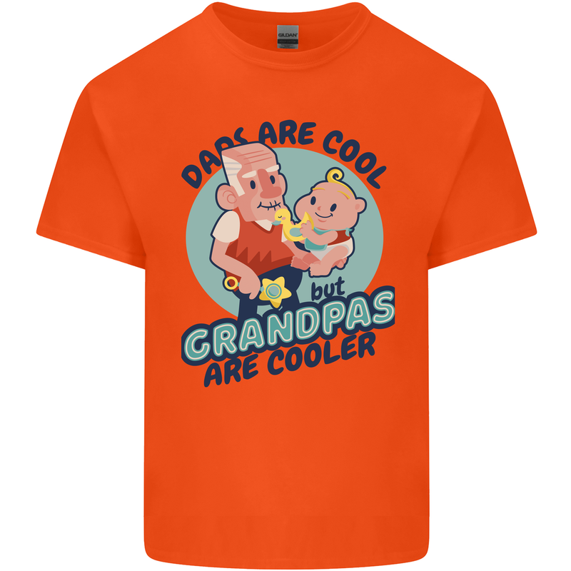 Grandpas are Cooler Grandparents Day Mens Cotton T-Shirt Tee Top Orange