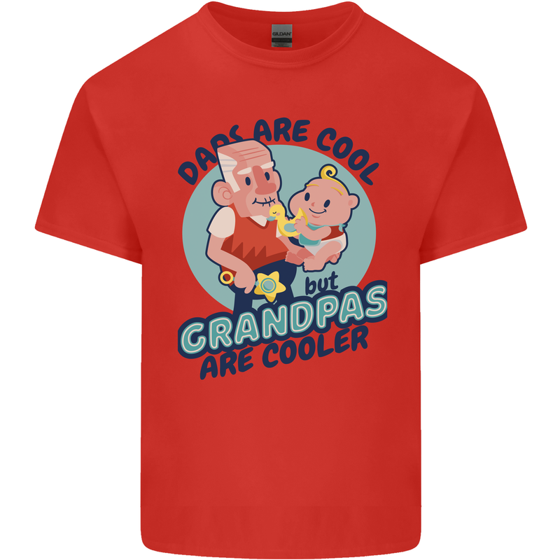 Grandpas are Cooler Grandparents Day Mens Cotton T-Shirt Tee Top Red