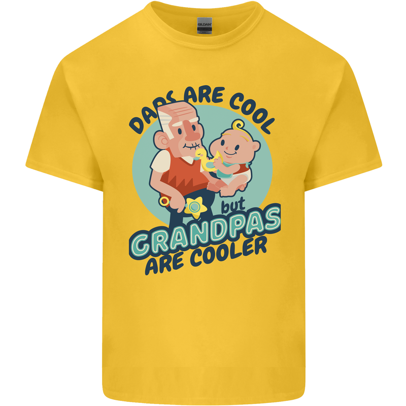 Grandpas are Cooler Grandparents Day Mens Cotton T-Shirt Tee Top Yellow