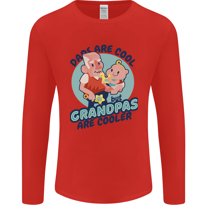 Grandpas are Cooler Grandparents Day Mens Long Sleeve T-Shirt Red
