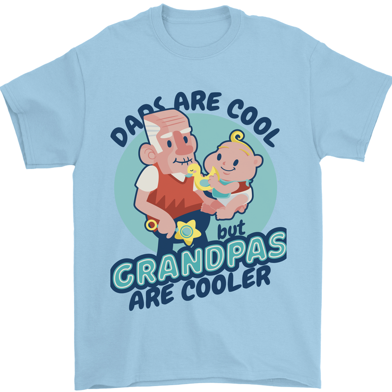 Grandpas are Cooler Grandparents Day Mens T-Shirt 100% Cotton Light Blue