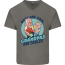 Grandpas are Cooler Grandparents Day Mens V-Neck Cotton T-Shirt Charcoal