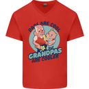 Grandpas are Cooler Grandparents Day Mens V-Neck Cotton T-Shirt Red