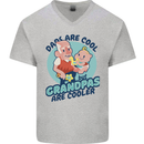 Grandpas are Cooler Grandparents Day Mens V-Neck Cotton T-Shirt Sports Grey