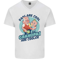 Grandpas are Cooler Grandparents Day Mens V-Neck Cotton T-Shirt White