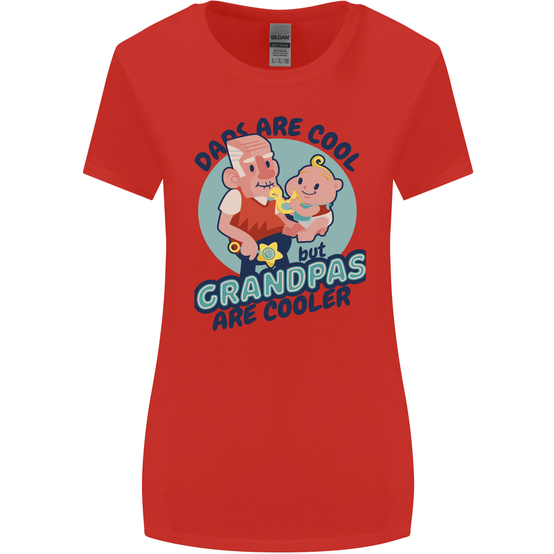 Grandpas are Cooler Grandparents Day Womens Wider Cut T-Shirt Red