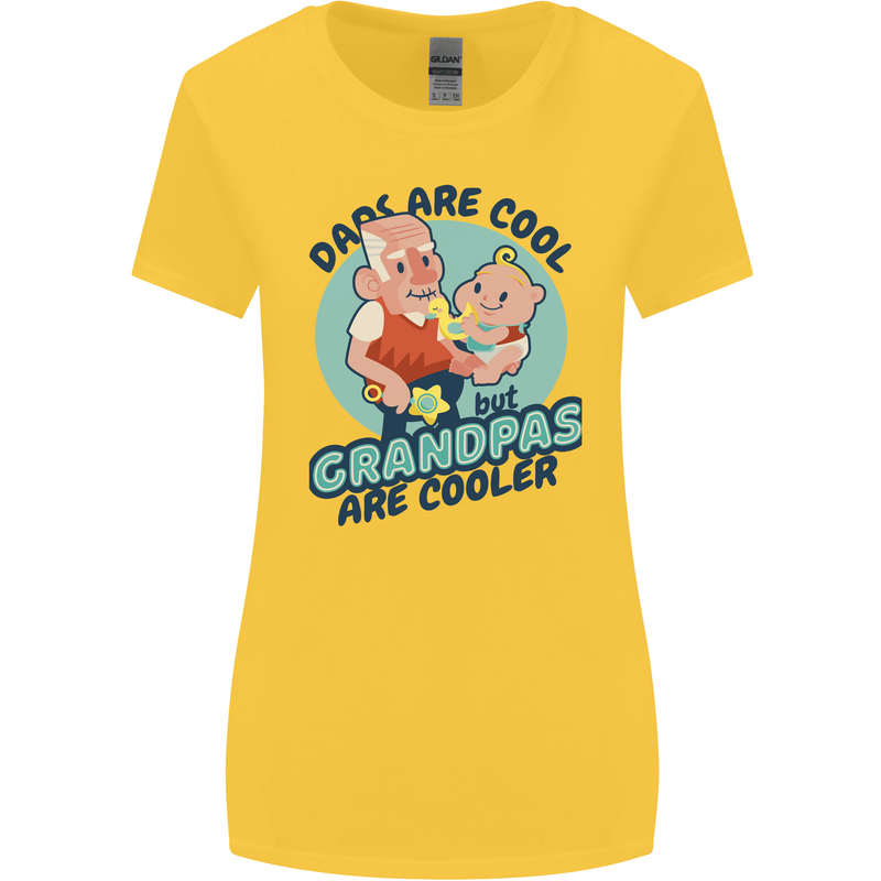 Grandpas are Cooler Grandparents Day Womens Wider Cut T-Shirt Yellow