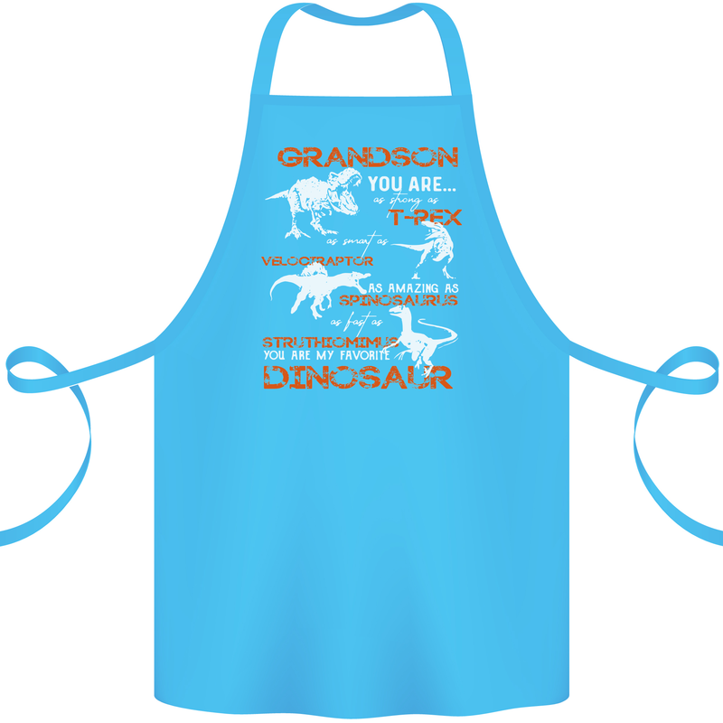 Grandson You Are My Favourite Dinosaur Cotton Apron 100% Organic Turquoise