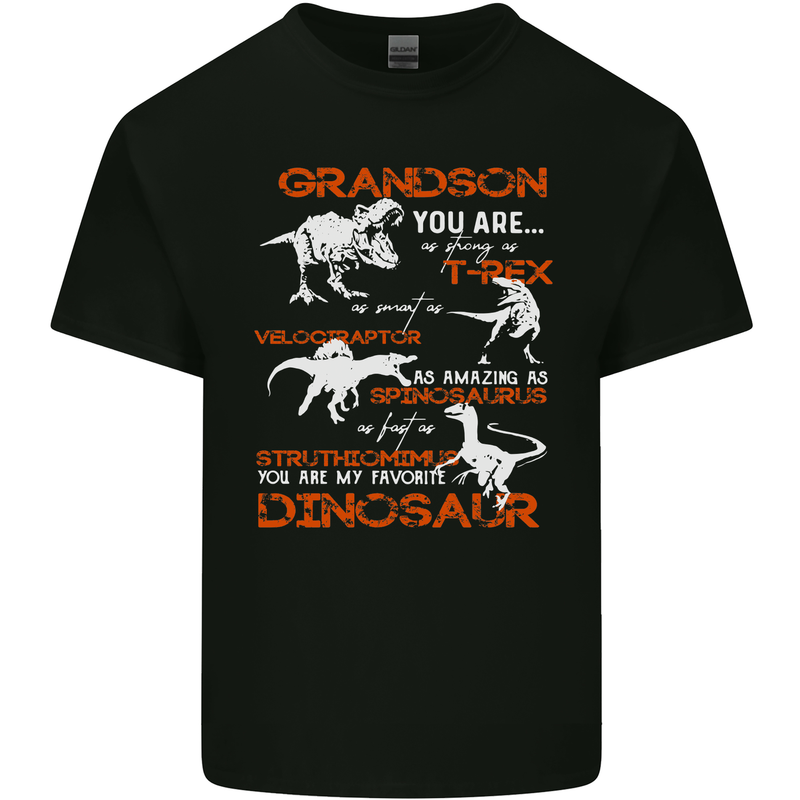 Grandson You Are My Favourite Dinosaur Mens Cotton T-Shirt Tee Top Black