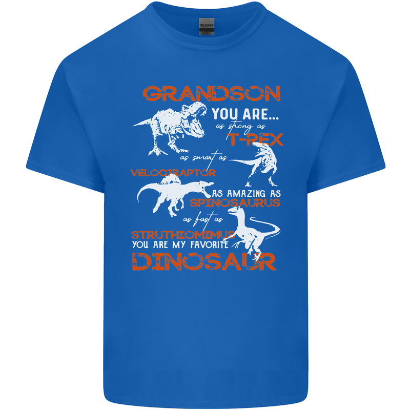 Grandson You Are My Favourite Dinosaur Mens Cotton T-Shirt Tee Top Royal Blue