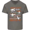 Grandson You Are My Favourite Dinosaur Mens V-Neck Cotton T-Shirt Charcoal