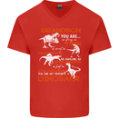 Grandson You Are My Favourite Dinosaur Mens V-Neck Cotton T-Shirt Red