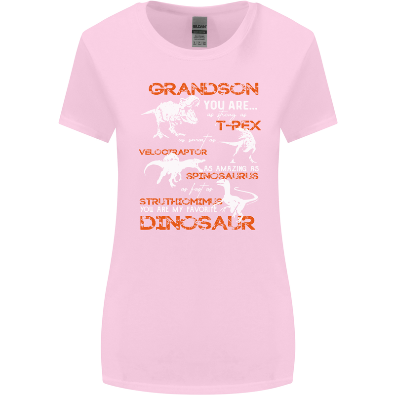 Grandson You Are My Favourite Dinosaur Womens Wider Cut T-Shirt Light Pink