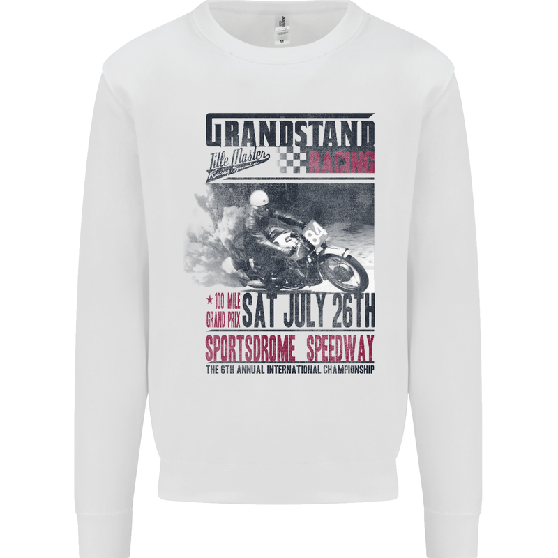 Grandstand Racing MotoGP Motorbike Biker Kids Sweatshirt Jumper White