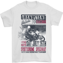 Grandstand Racing MotoGP Motorbike Biker Mens T-Shirt Cotton Gildan White
