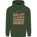 Grasp Science Funny Geek Nerd Physics Maths Childrens Kids Hoodie Forest Green