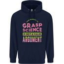 Grasp Science Funny Geek Nerd Physics Maths Childrens Kids Hoodie Navy Blue