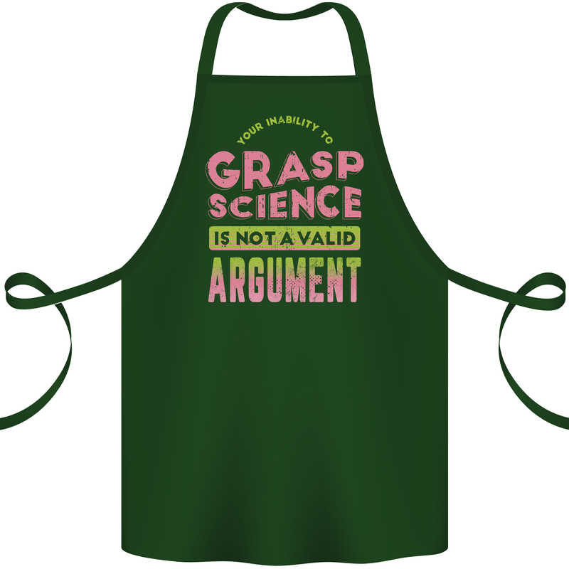 Grasp Science Funny Geek Nerd Physics Maths Cotton Apron 100% Organic Forest Green