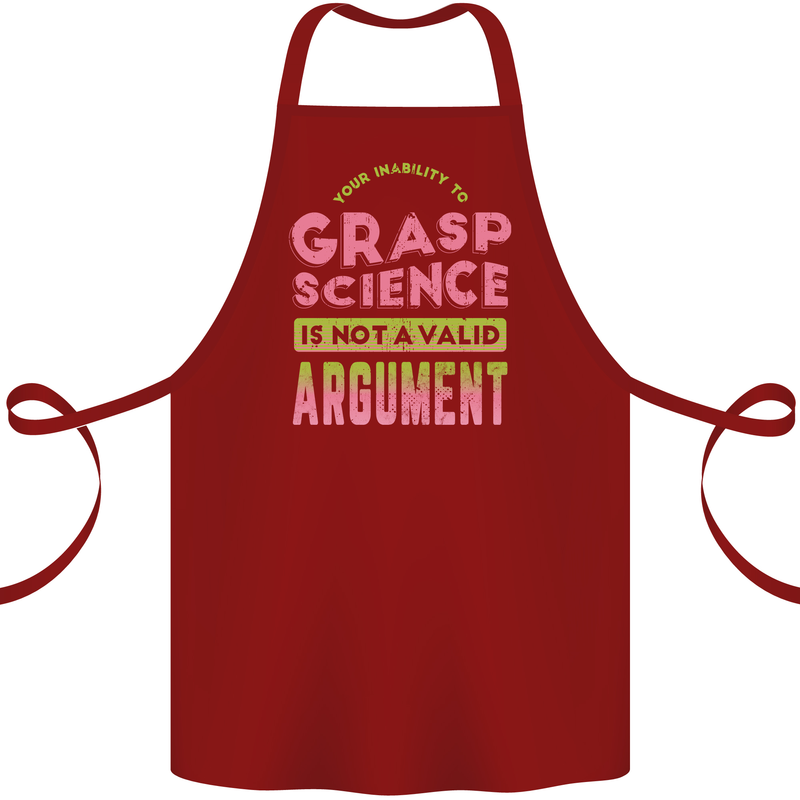 Grasp Science Funny Geek Nerd Physics Maths Cotton Apron 100% Organic Maroon
