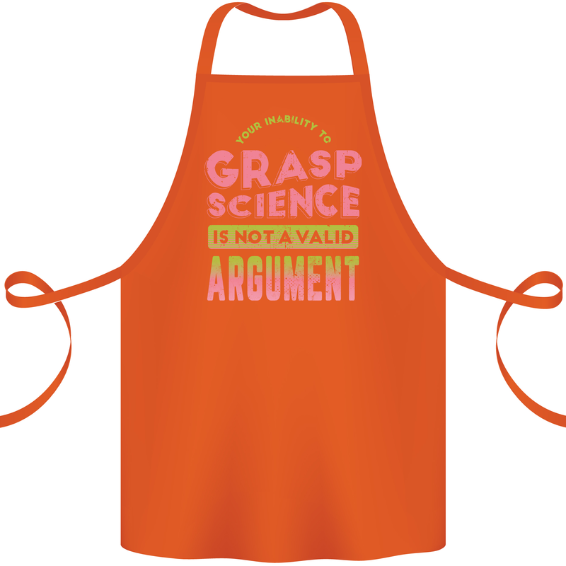 Grasp Science Funny Geek Nerd Physics Maths Cotton Apron 100% Organic Orange