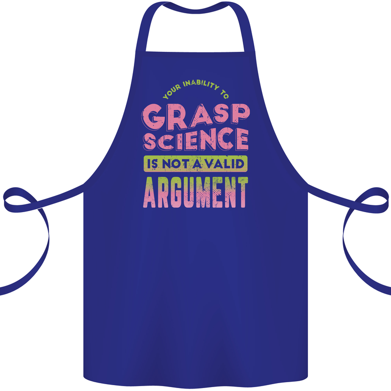 Grasp Science Funny Geek Nerd Physics Maths Cotton Apron 100% Organic Royal Blue