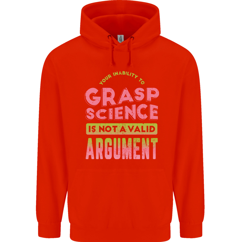 Grasp Science Funny Geek Nerd Physics Maths Mens 80% Cotton Hoodie Bright Red