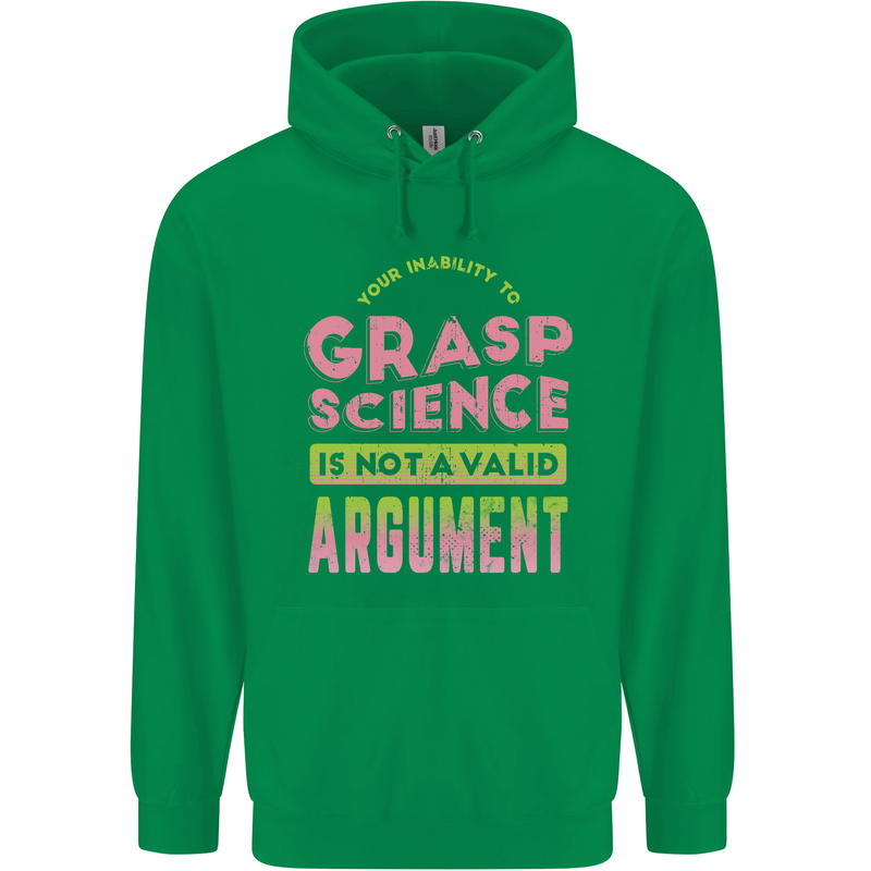 Grasp Science Funny Geek Nerd Physics Maths Mens 80% Cotton Hoodie Irish Green