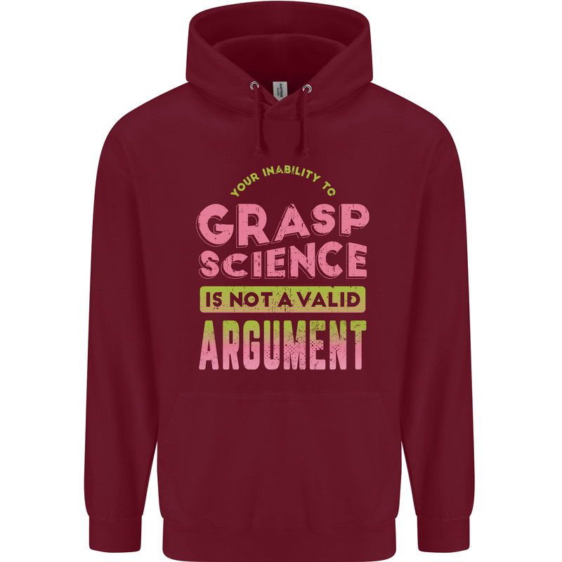 Grasp Science Funny Geek Nerd Physics Maths Mens 80% Cotton Hoodie Maroon