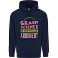 Grasp Science Funny Geek Nerd Physics Maths Mens 80% Cotton Hoodie Navy Blue