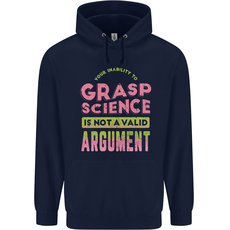 Grasp Science Funny Geek Nerd Physics Maths Mens 80% Cotton Hoodie Navy Blue