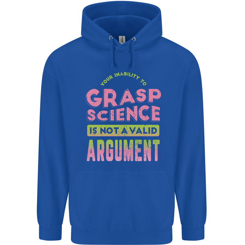 Grasp Science Funny Geek Nerd Physics Maths Mens 80% Cotton Hoodie Royal Blue