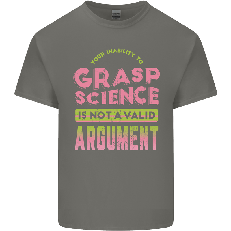 Grasp Science Funny Geek Nerd Physics Maths Mens Cotton T-Shirt Tee Top Charcoal