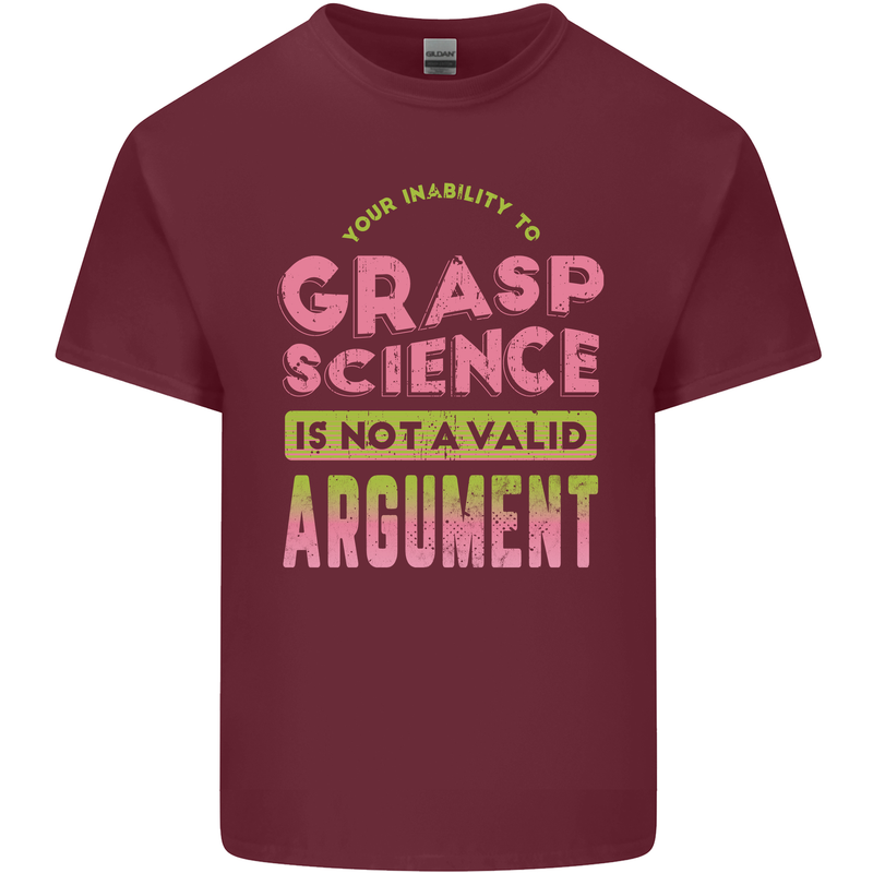 Grasp Science Funny Geek Nerd Physics Maths Mens Cotton T-Shirt Tee Top Maroon