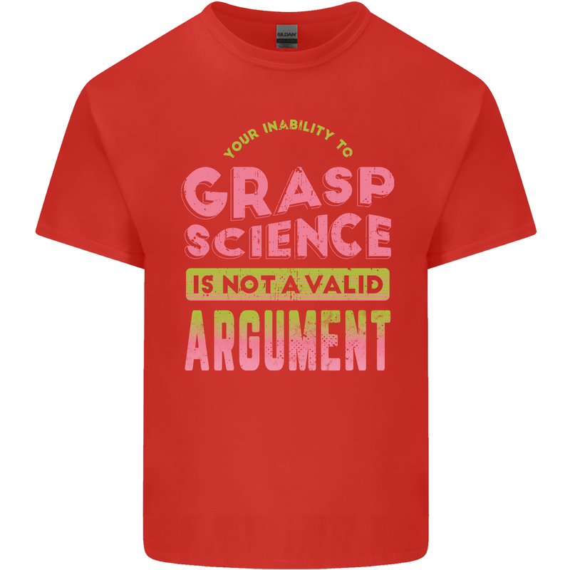 Grasp Science Funny Geek Nerd Physics Maths Mens Cotton T-Shirt Tee Top Red