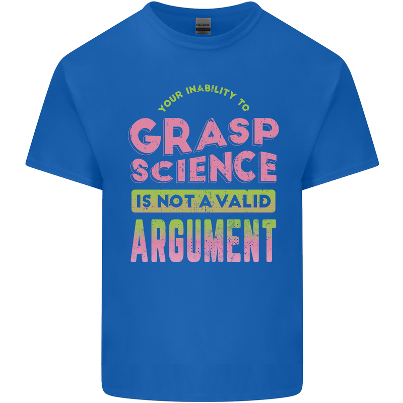Grasp Science Funny Geek Nerd Physics Maths Mens Cotton T-Shirt Tee Top Royal Blue