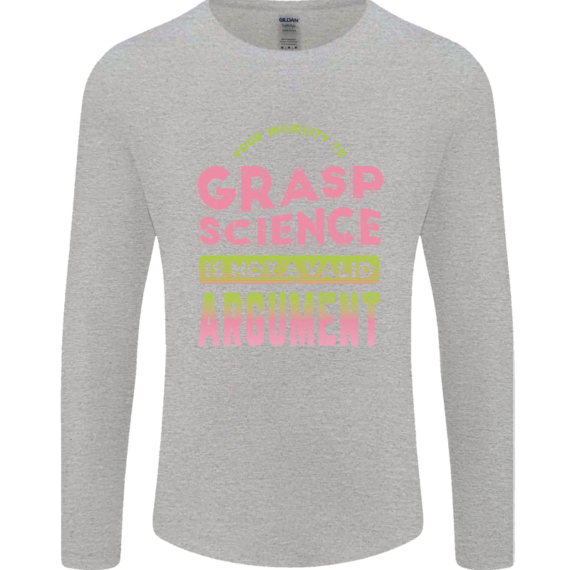 Grasp Science Funny Geek Nerd Physics Maths Mens Long Sleeve T-Shirt Sports Grey