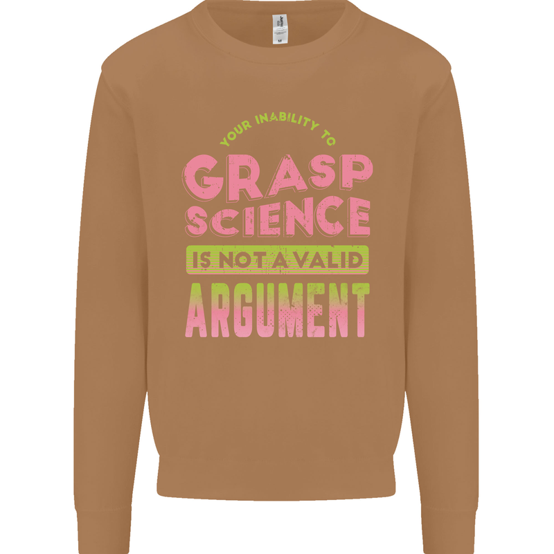 Grasp Science Funny Geek Nerd Physics Maths Mens Sweatshirt Jumper Caramel Latte