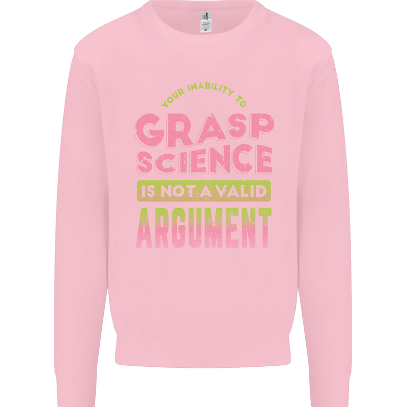 Grasp Science Funny Geek Nerd Physics Maths Mens Sweatshirt Jumper Light Pink