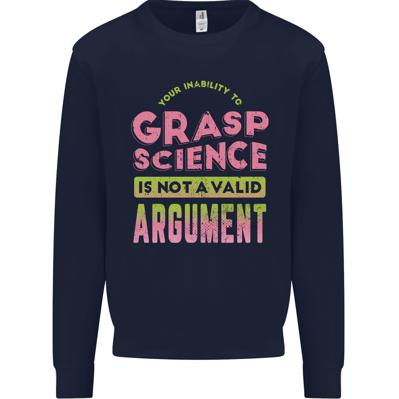 Grasp Science Funny Geek Nerd Physics Maths Mens Sweatshirt Jumper Navy Blue