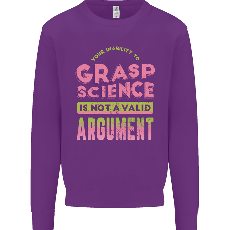 Grasp Science Funny Geek Nerd Physics Maths Mens Sweatshirt Jumper Purple