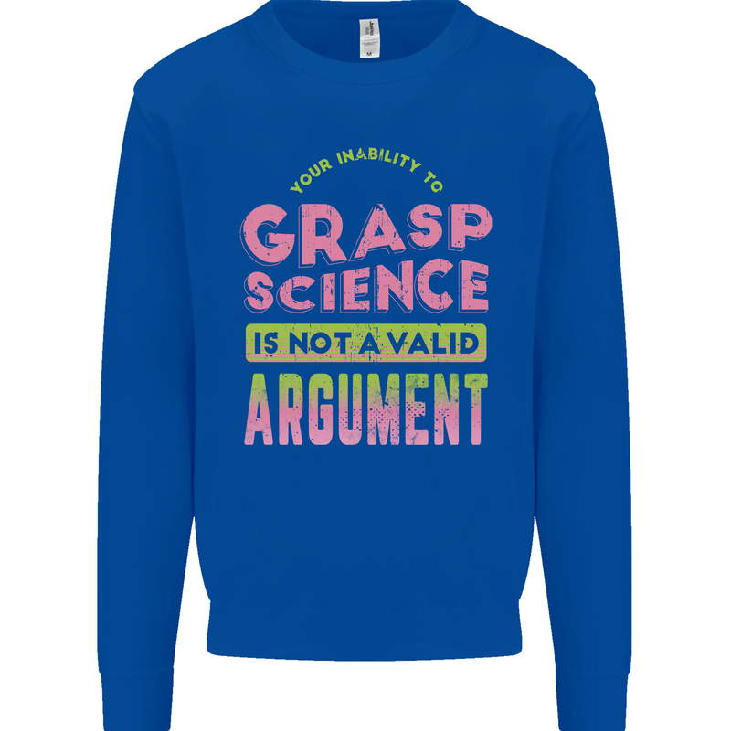 Grasp Science Funny Geek Nerd Physics Maths Mens Sweatshirt Jumper Royal Blue