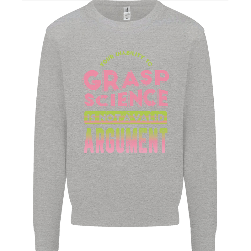 Grasp Science Funny Geek Nerd Physics Maths Mens Sweatshirt Jumper Sports Grey