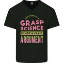 Grasp Science Funny Geek Nerd Physics Maths Mens V-Neck Cotton T-Shirt Black