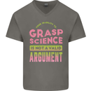 Grasp Science Funny Geek Nerd Physics Maths Mens V-Neck Cotton T-Shirt Charcoal